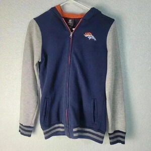 Youth Girls Team Apparel NFL Denver Broncos Full Zip Hoodie Sz XL
